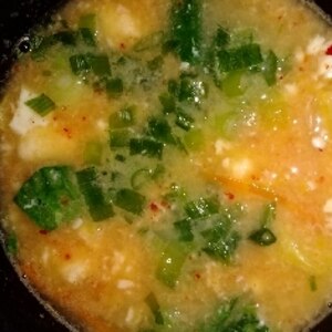 キムチ と えのきのタマゴスープ